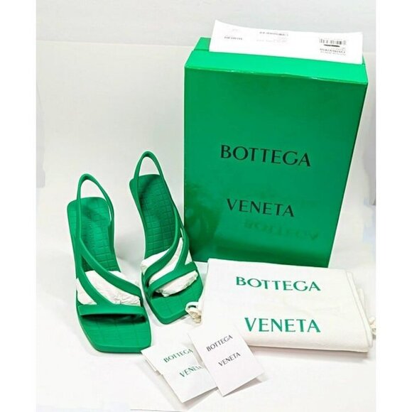 Bottega Veneta Jimbo Women's Slingback Rubber Heeled Sandals Size 38 (MSRP $890) - Picture 3 of 12